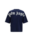 Palm Angels Neck Logo Oversized T-Shirt - Deepest Blue