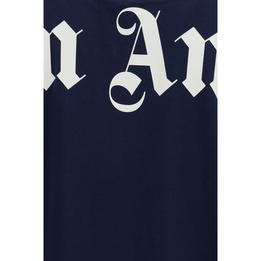 Palm Angels Neck Logo Oversized T-Shirt - Deepest Blue
