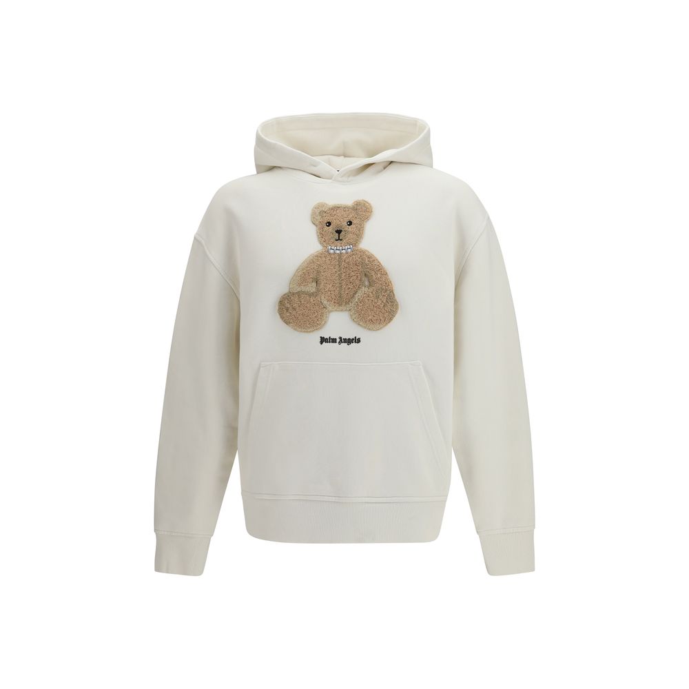 Palm Angels Teddy Bear Hoodie - Porcelain White