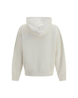 Palm Angels Teddy Bear Hoodie - Porcelain White