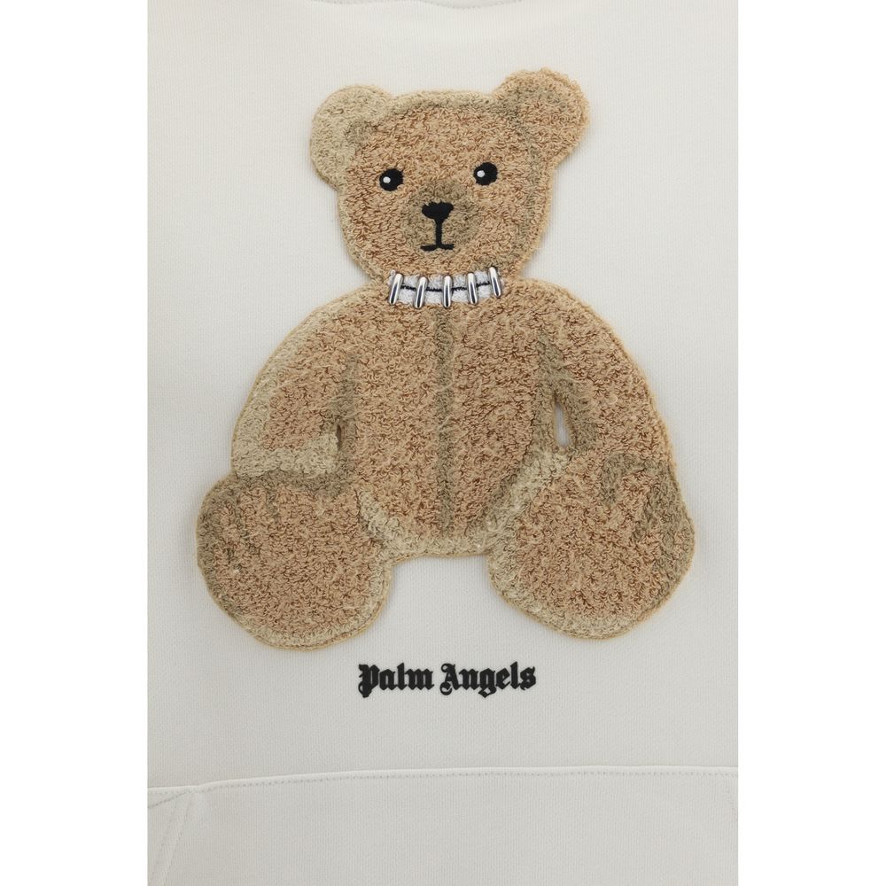 Palm Angels Teddy Bear Hoodie - Porcelain White