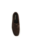 Prada Brown Suede Leather Loafers - Dark Chocolate