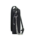 Michael Kors Jet Set Large East West Saffiano Leather Crossbody Bag - Black & Silver