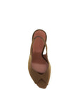 Amina Muaddi Kristina Silk Slingback Heels - Brown