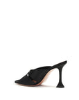 Amina Muaddi Salma Silk Mule Sandals - Black