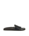 The Row Vivienne Leather Flat Sandals - Black