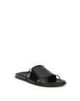 The Row Vivienne Leather Flat Sandals - Black