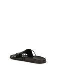 The Row Vivienne Leather Flat Sandals - Black