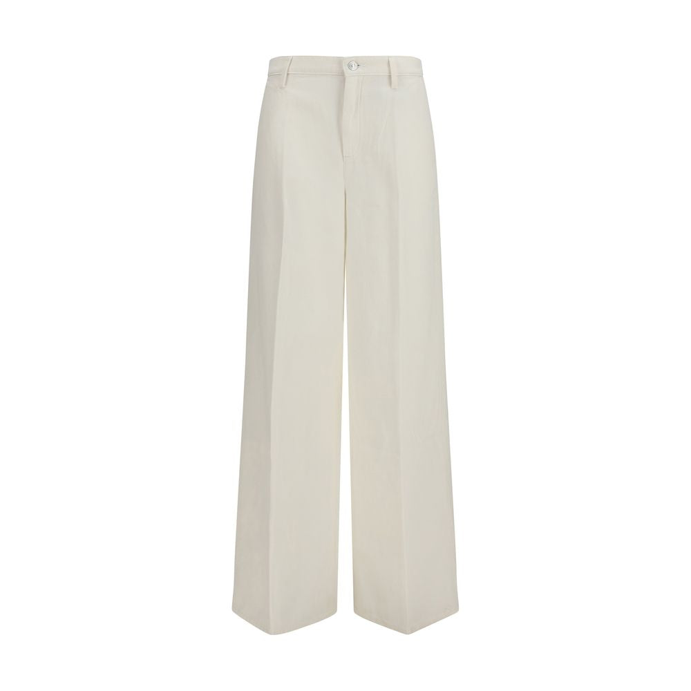 7FOR Baggy Wide Leg Jeans - White