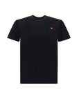 Comme Des Garçons Play Logo Cotton T-Shirt - Black