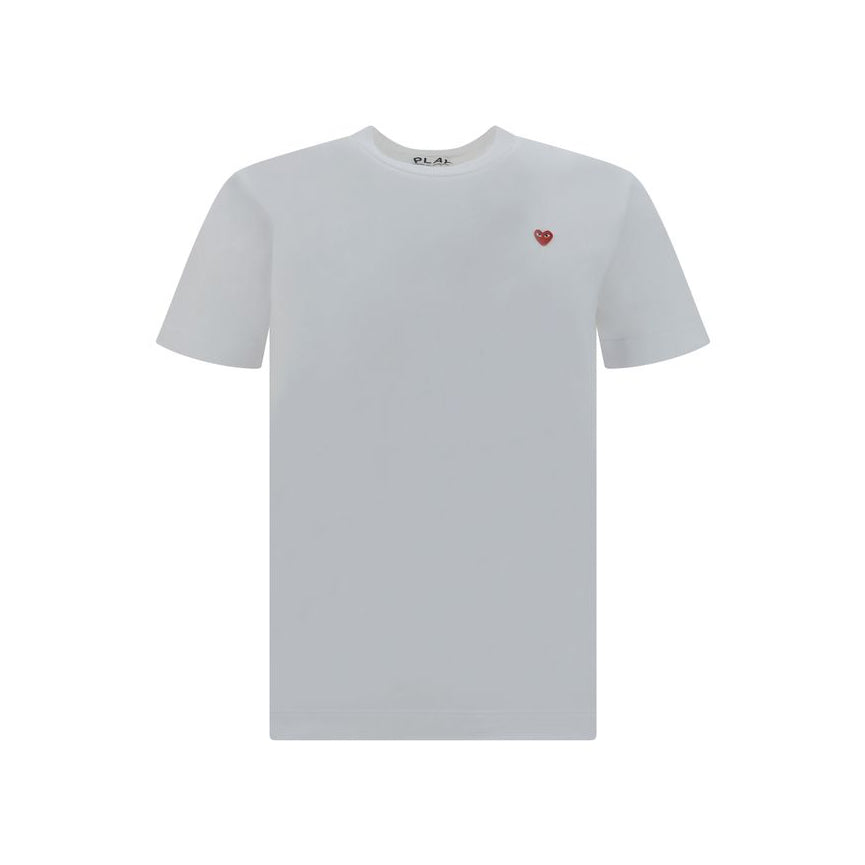 Comme Des Garçons Play Logo Cotton T-Shirt - White