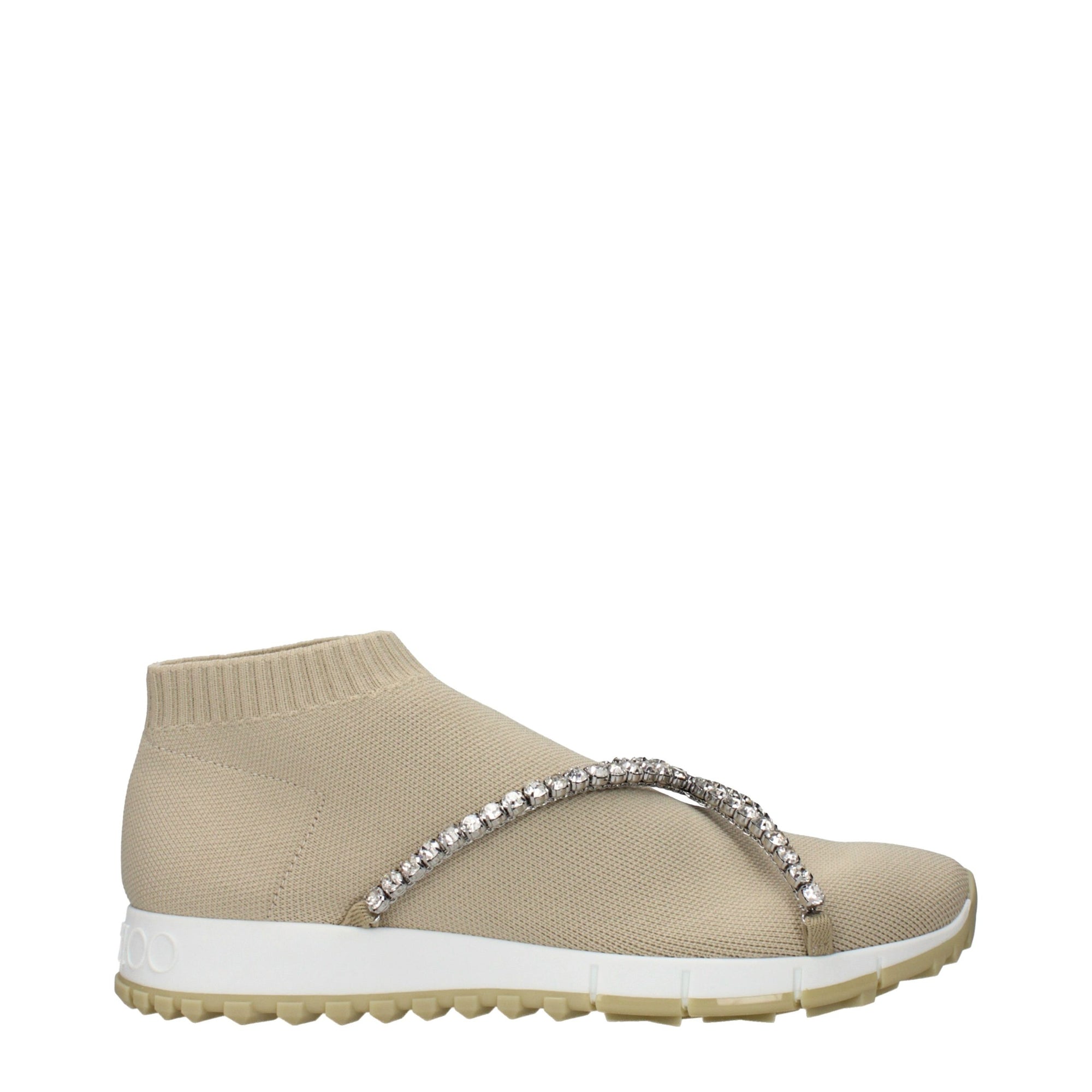 Jimmy Choo Embellised Torri Knit Sneakers - Beige 