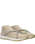 Jimmy Choo Embellised Torri Knit Sneakers - Beige 