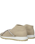 Jimmy Choo Embellised Torri Knit Sneakers - Beige
