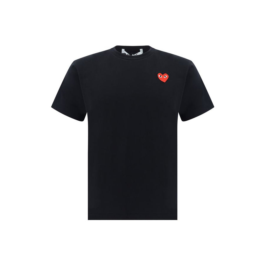 Comme Des Garçons Play Logo Cotton T-Shirt - Black