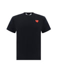 Comme Des Garçons Play Logo Cotton T-Shirt - Black