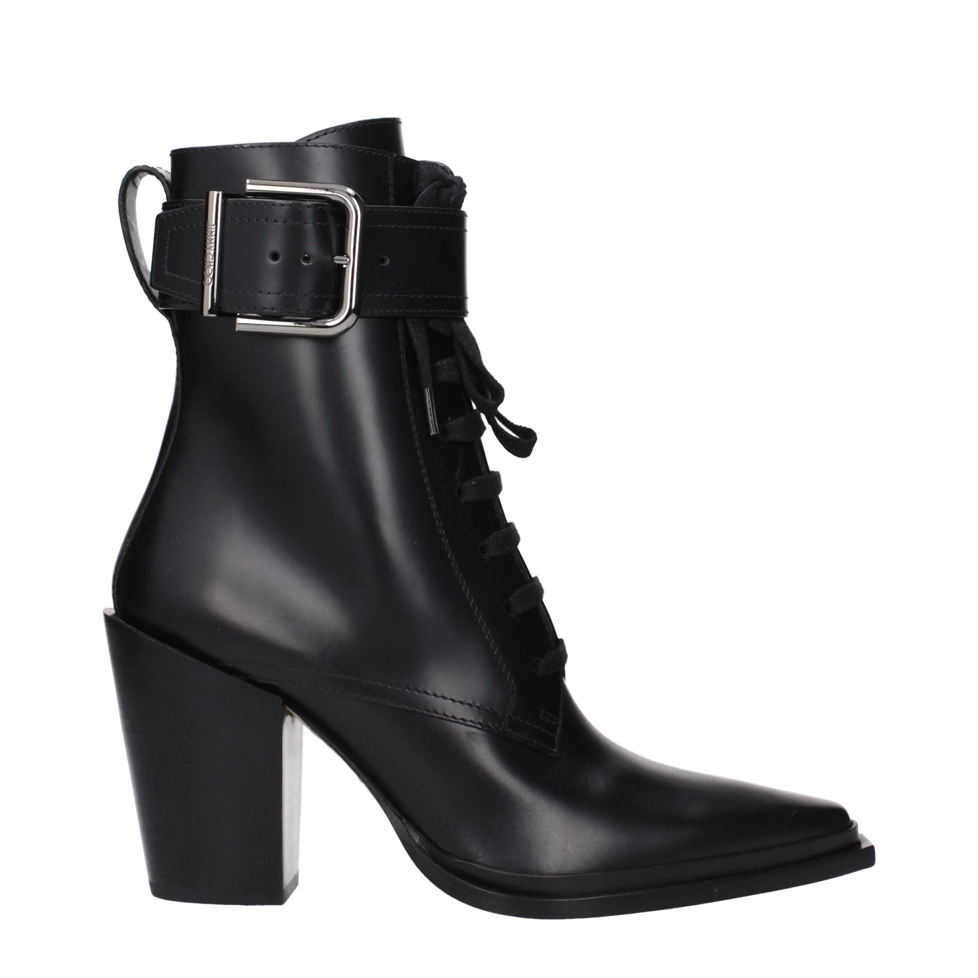 Jimmy Choo Myos 80 Leather Heeled Ankle Boots - Black