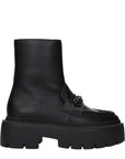Jimmy Choo Bryer  Leather Platform Ankle Boots - Black