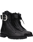 Jimmy Choo Cherie Combat Leather Ankle Boots - Black