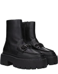 Jimmy Choo Bryer  Leather Platform Ankle Boots - Black
