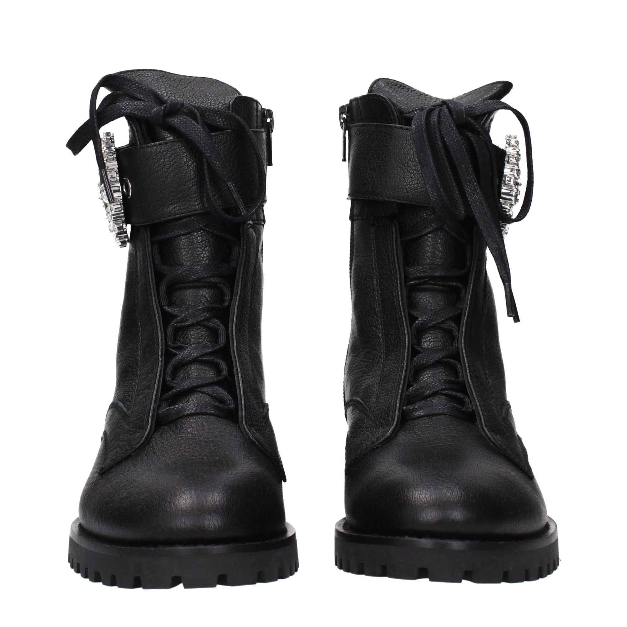 Jimmy Choo Cherie Combat Leather Ankle Boots - Black