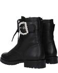 Jimmy Choo Cherie Combat Leather Ankle Boots - Black