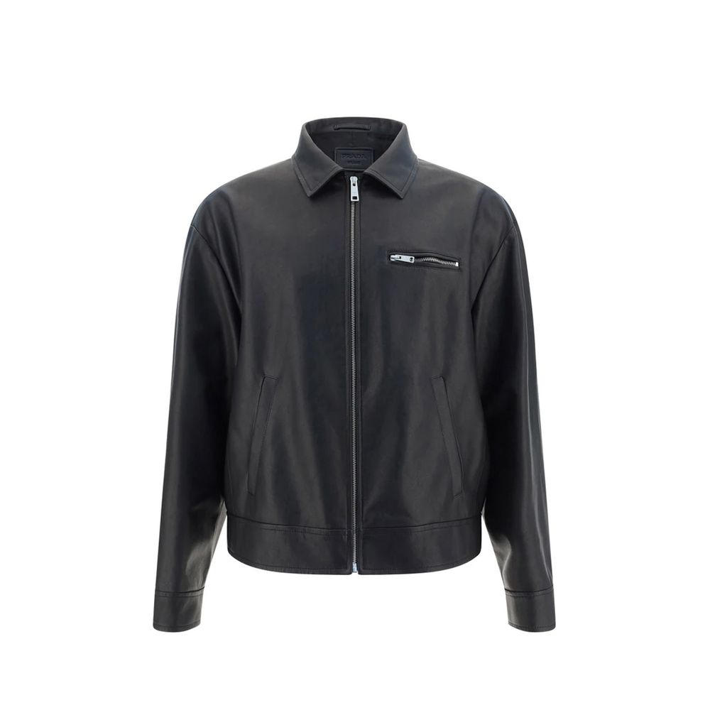 Prada Classic Leather Jacket - Black