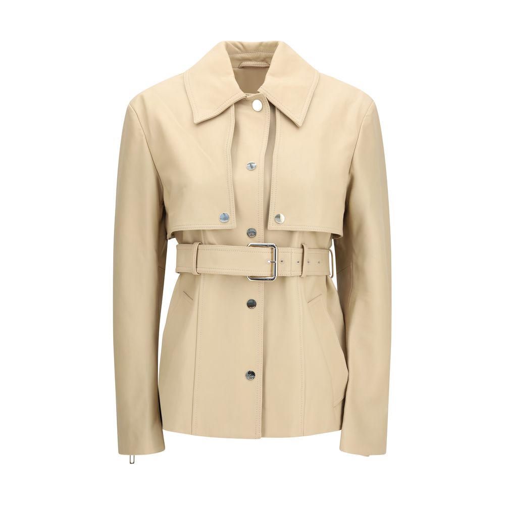 Max Mara Stenzone Convertible Leather Jacket - Beige