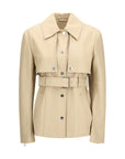 Max Mara Stenzone Convertible Leather Jacket - Beige