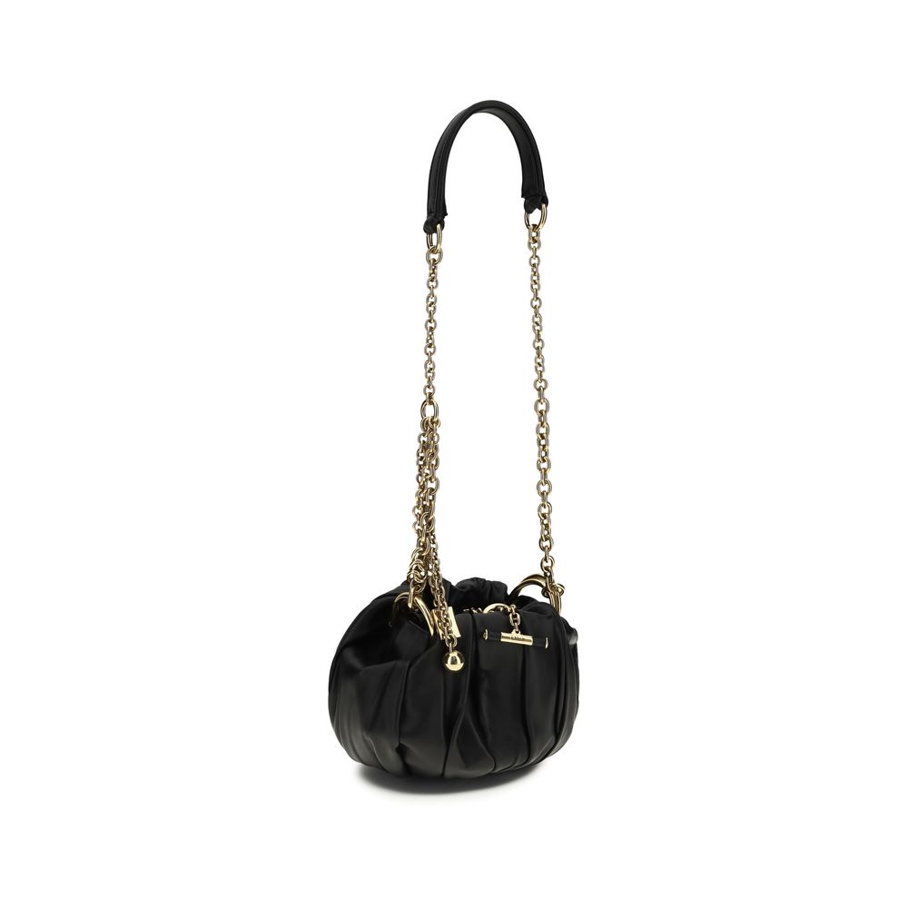 Chloé Plissé Leather Shoulder Bag - Black