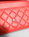 Chanel Leather Boy Wallet On Chain - Red