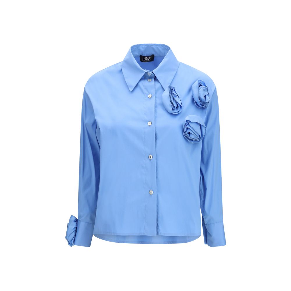 Ella Roses Shirt - Cerulean Blue