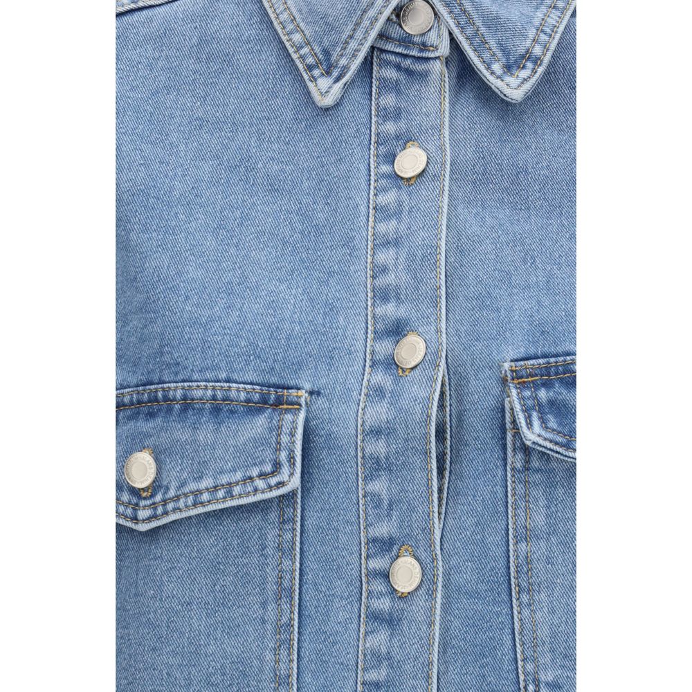 Ella Light Wash Longline Denim Shirt