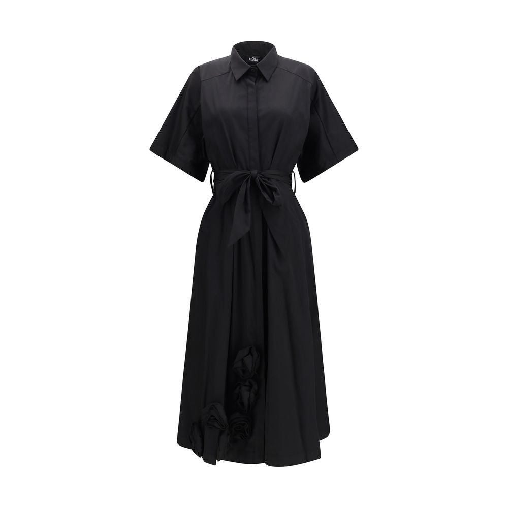 Ella Roses Chemisier Shirt Dress - Black