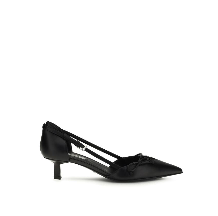 Prada Leather Heel Pumps - Black