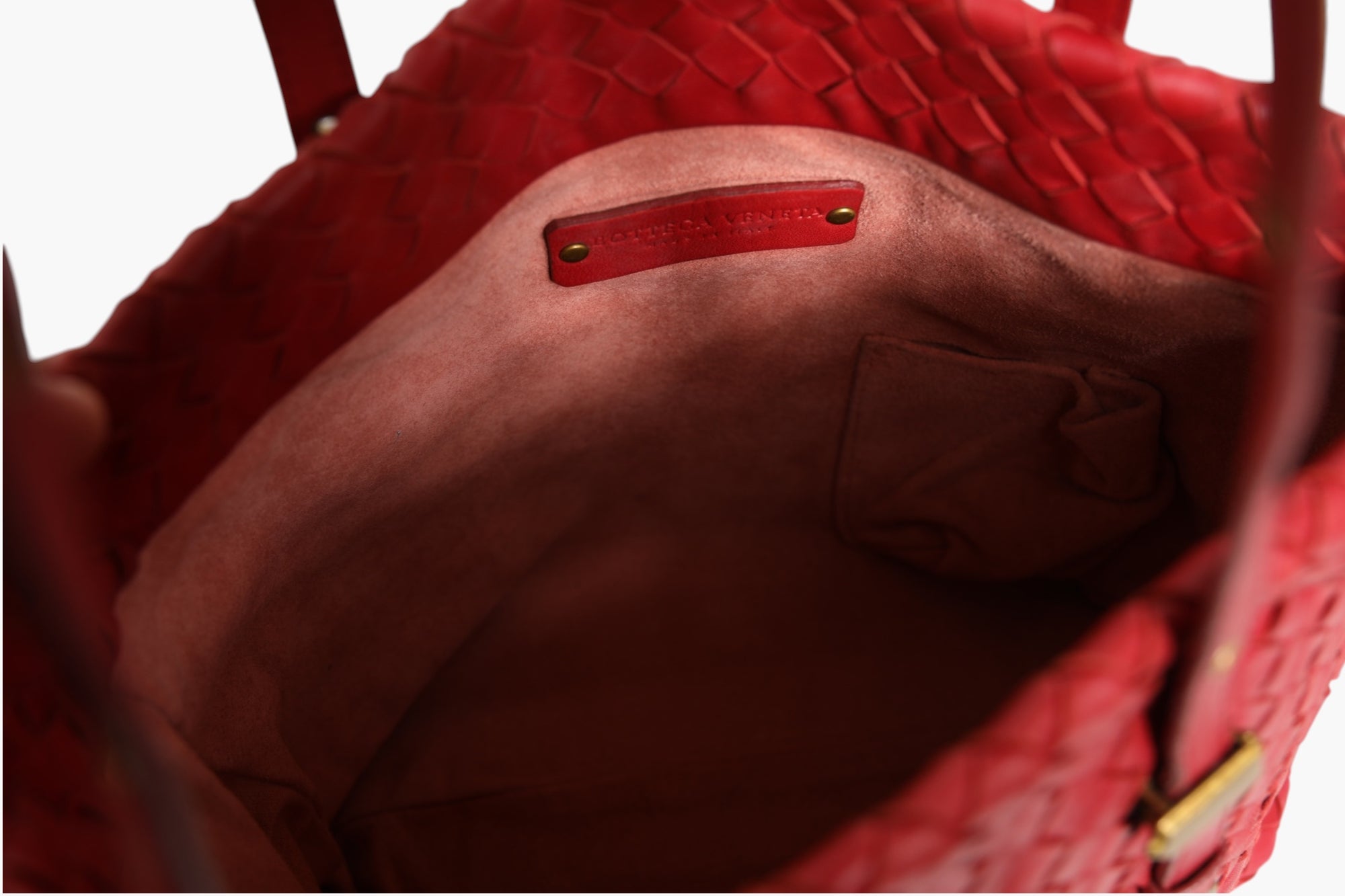 Bottega Veneta Intrecciato Leather Tote Bag - Red