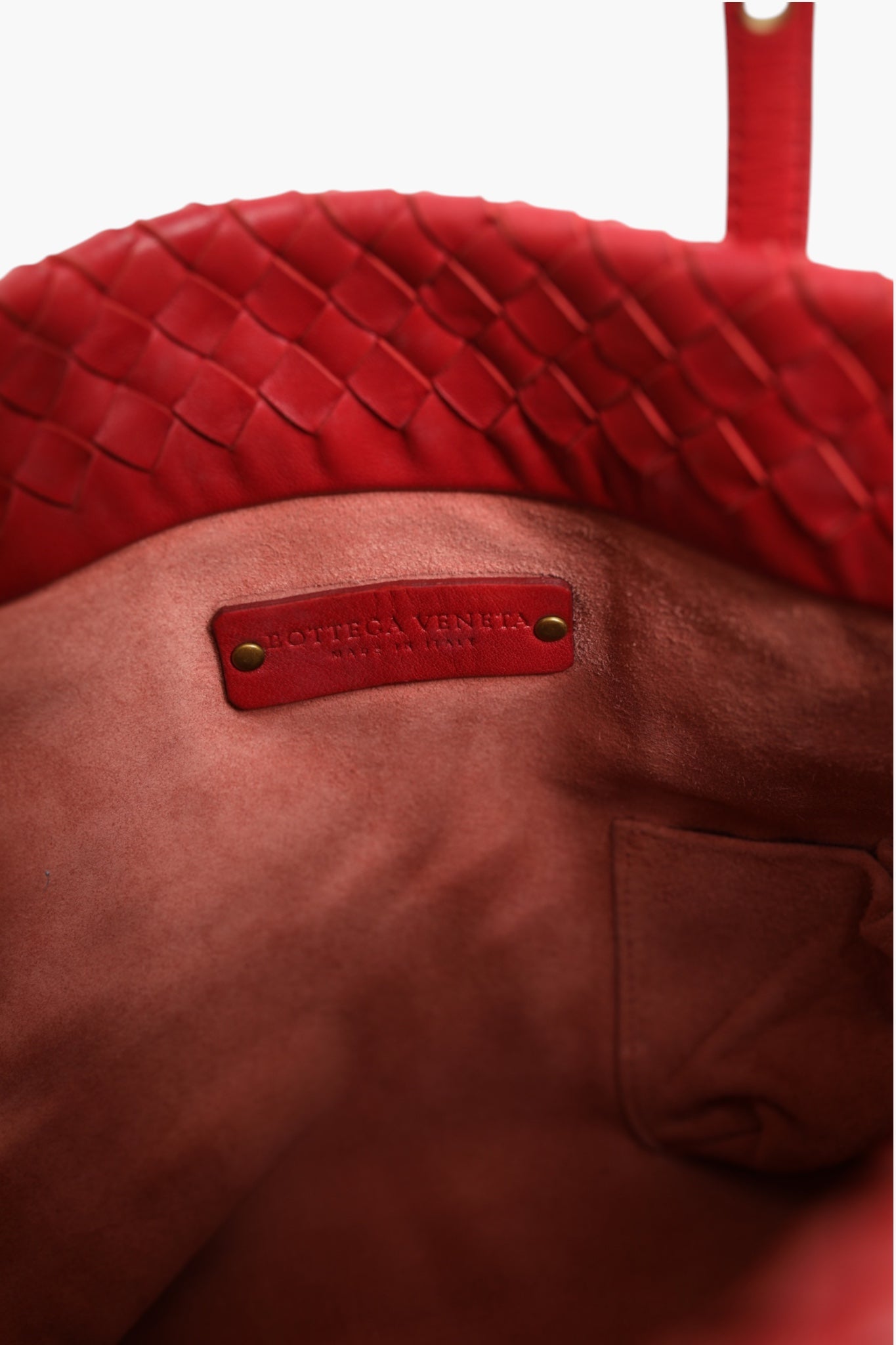 Bottega Veneta Intrecciato Leather Tote Bag - Red