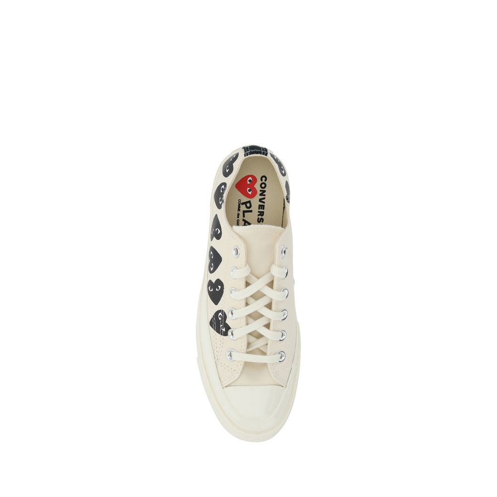 Comme Des Garçons Play x Converse Canvas Low Top Sneakers - White
