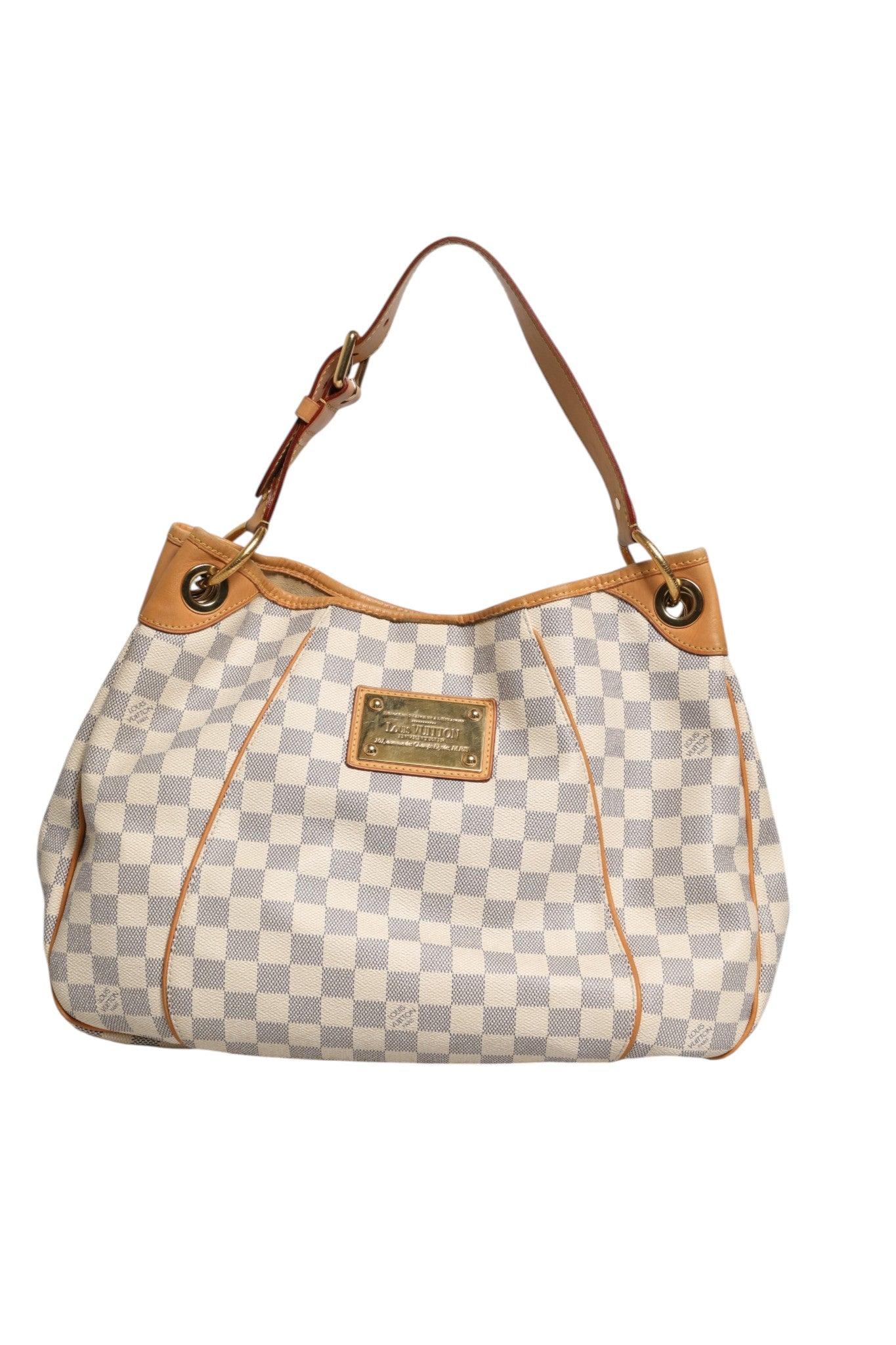 Used Louis Vuitton Damier Azur Canvas Galliera PM Hobo Bag