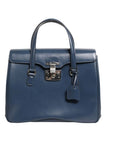 Gucci Smooth Leather Lady Lock Shoulder Bag - Blue
