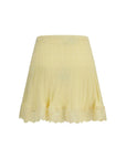 Self-Portrait Floral Lace A-Line Knit Mini Skirt - Yellow