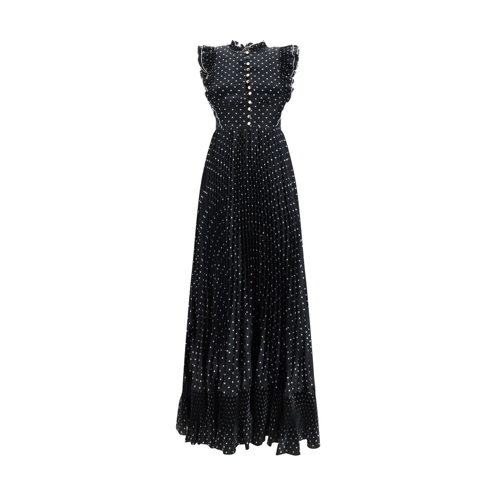 Self-Portrait Sleeveless Polka Dot Maxi Dress