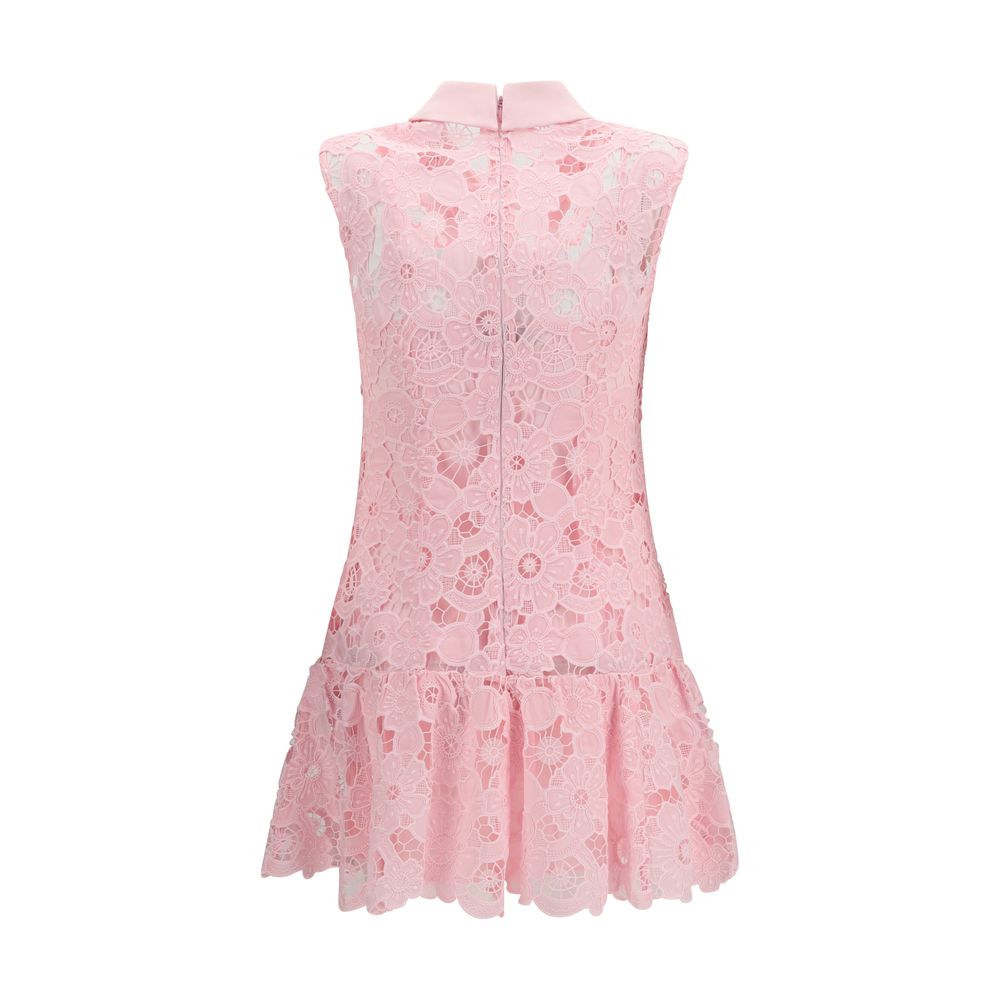 Self-Portrait Floral Guipure Lace Sleeveless Mini Dress - Pink