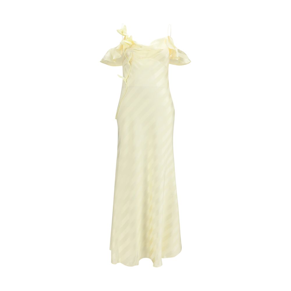 Self-Portrait Asymmetrical Cold Shoulder Maxi Dress - Ivory