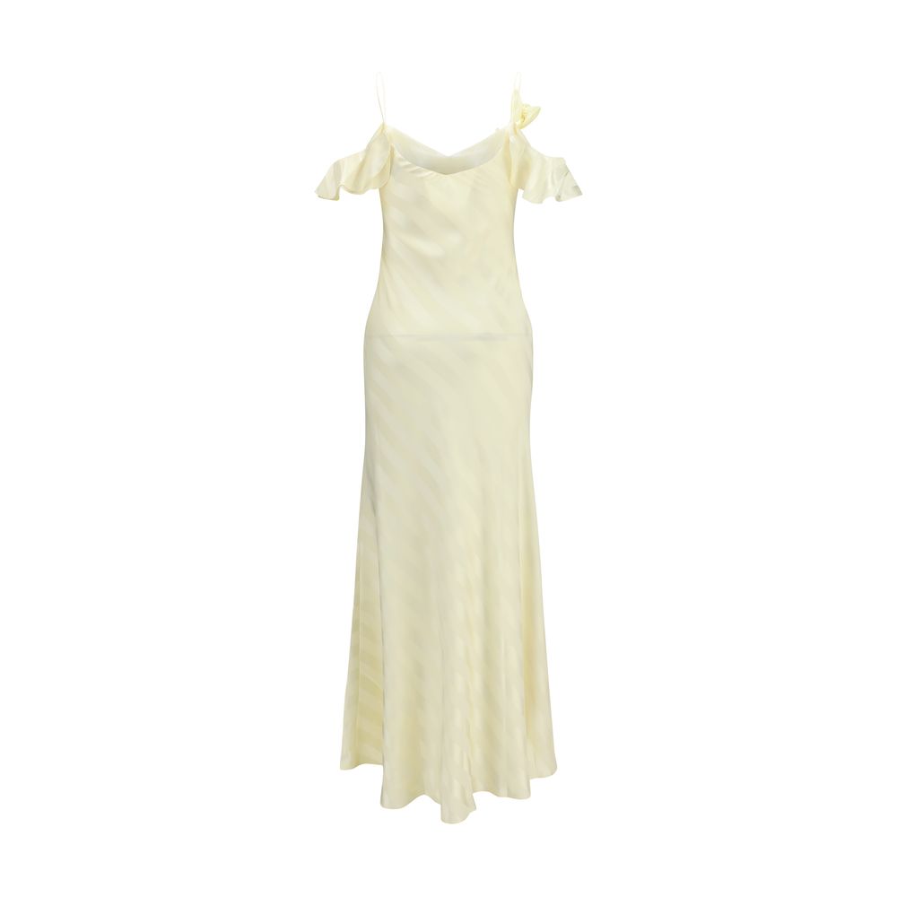 Self-Portrait Asymmetrical Cold Shoulder Maxi Dress - Ivory