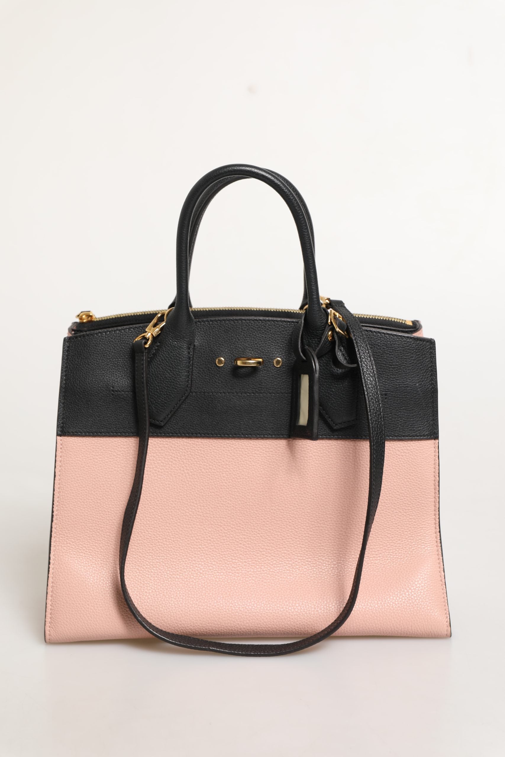 Louis Vuitton Two-Tone City Steamer Leather Handbag - Black & Pink