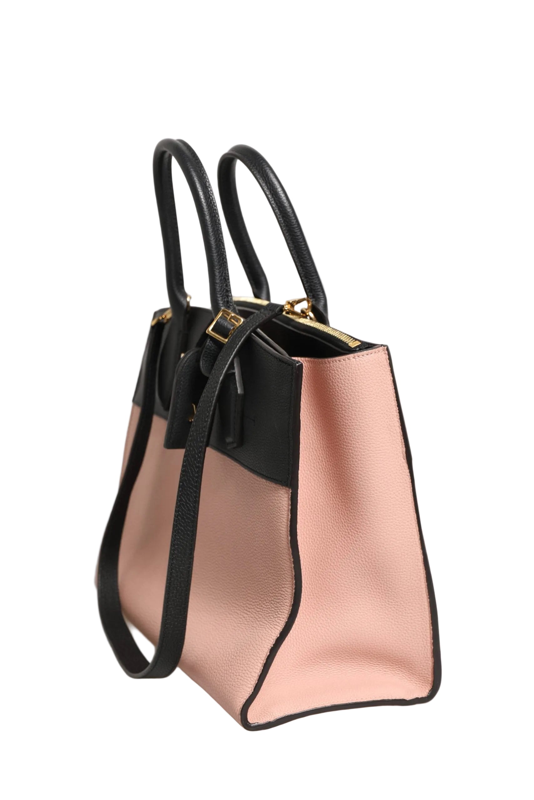 Used Louis Vuitton Two-Tone City Steamer Leather Handbag - Black & Pink