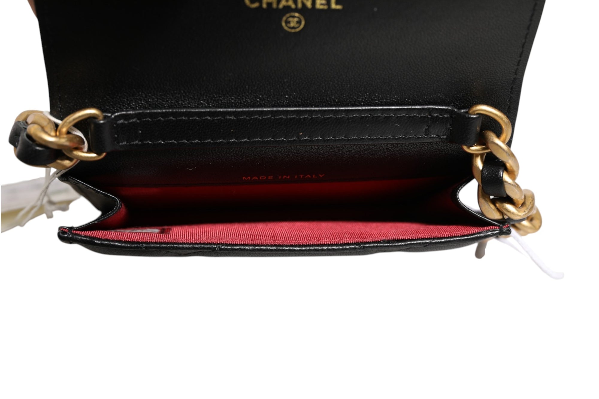 Chanel 19 Flap Coin Purse Quilted Leather Crossbody - Black
