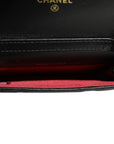 Chanel 19 Flap Coin Purse Quilted Leather Crossbody - Black