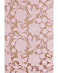 Self-Portrait Guipure Floral Lace Midi Skirt - Pink